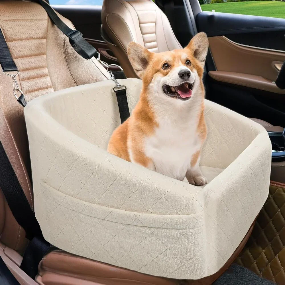 Car Seat for Small Medium Dogs,Detachable Washable Dog Booster Seat Under 30lbs
